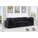 Meridian Indulge Black Linen Textured Fabric Modular Sofa IMAGE 2