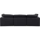 Meridian Indulge Black Linen Textured Fabric Modular Sofa IMAGE 3