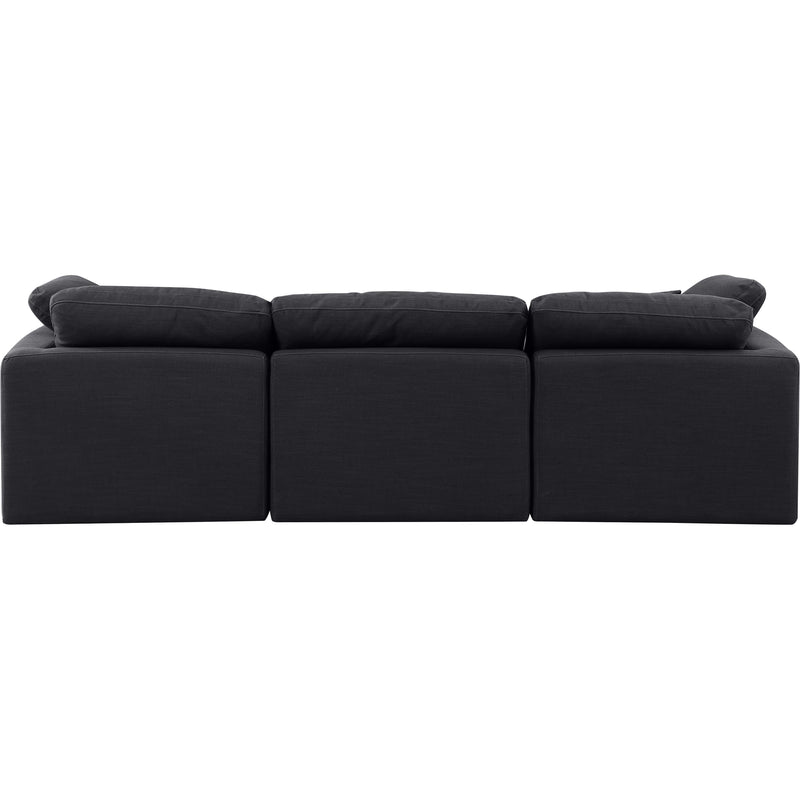 Meridian Indulge Black Linen Textured Fabric Modular Sofa IMAGE 3