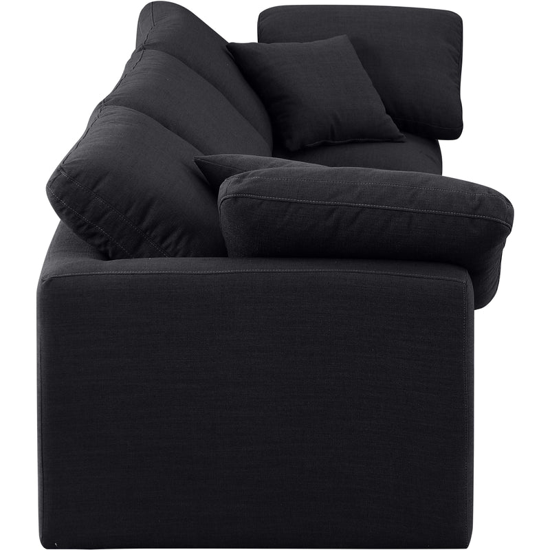 Meridian Indulge Black Linen Textured Fabric Modular Sofa IMAGE 5