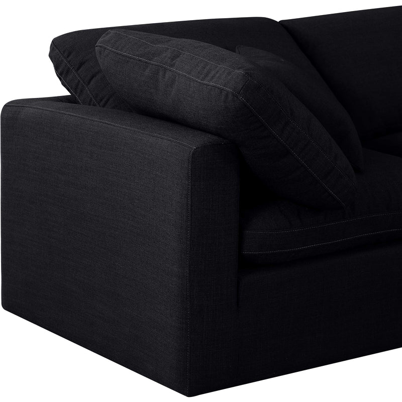 Meridian Indulge Black Linen Textured Fabric Modular Sofa IMAGE 6