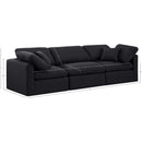 Meridian Indulge Black Linen Textured Fabric Modular Sofa IMAGE 9