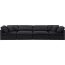 Meridian Indulge Black Linen Textured Fabric Modular Sofa IMAGE 4