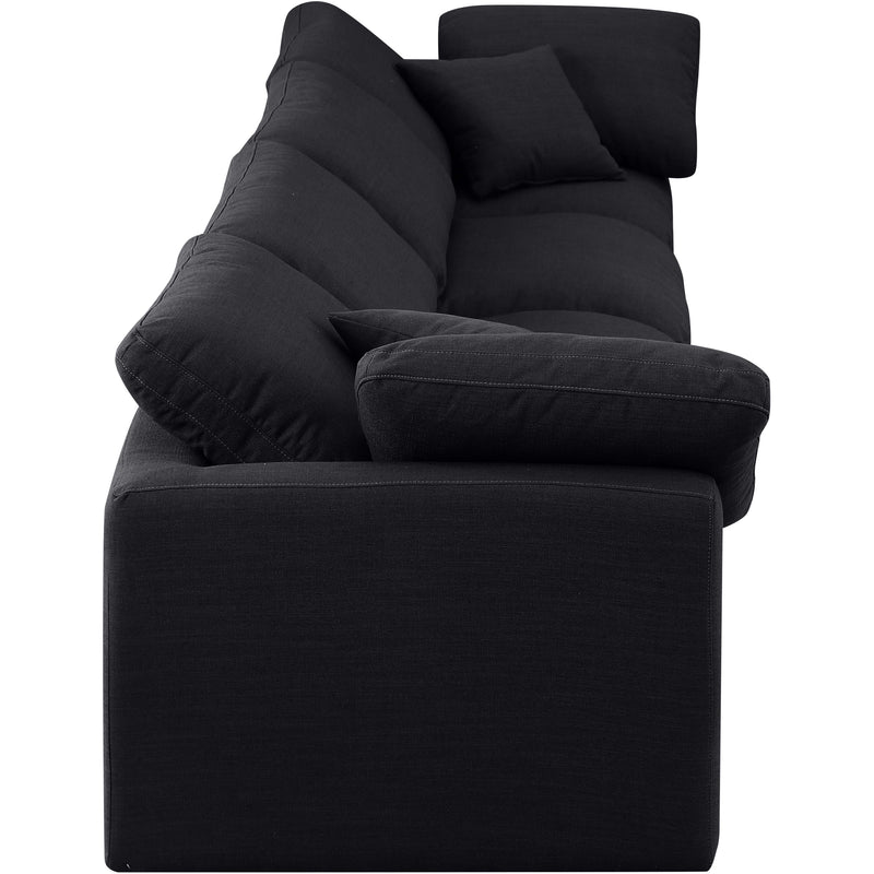Meridian Indulge Black Linen Textured Fabric Modular Sofa IMAGE 5