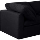 Meridian Indulge Black Linen Textured Fabric Modular Sofa IMAGE 6