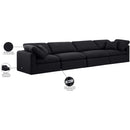 Meridian Indulge Black Linen Textured Fabric Modular Sofa IMAGE 8
