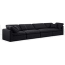 Meridian Indulge Black Linen Textured Fabric Modular Sofa IMAGE 9