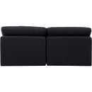 Meridian Indulge Black Linen Textured Fabric Modular Sofa IMAGE 3