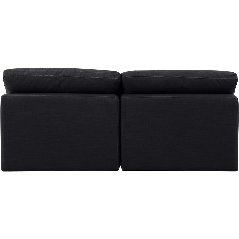 Meridian Indulge Black Linen Textured Fabric Modular Sofa IMAGE 3