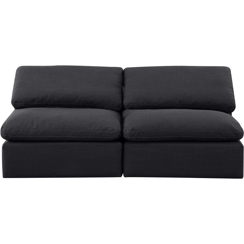 Meridian Indulge Black Linen Textured Fabric Modular Sofa IMAGE 4