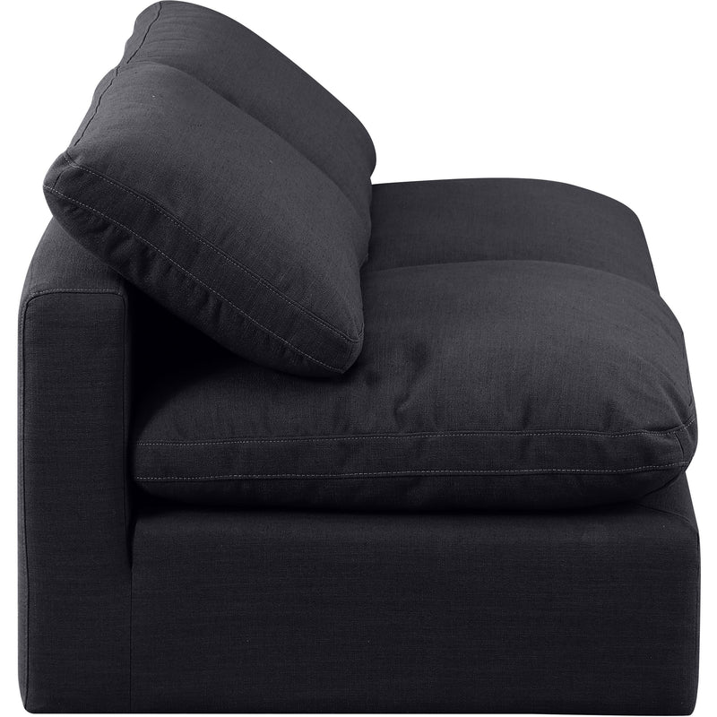 Meridian Indulge Black Linen Textured Fabric Modular Sofa IMAGE 5