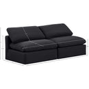 Meridian Indulge Black Linen Textured Fabric Modular Sofa IMAGE 8