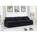 Meridian Indulge Black Linen Textured Fabric Modular Sofa IMAGE 2