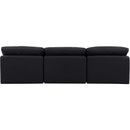 Meridian Indulge Black Linen Textured Fabric Modular Sofa IMAGE 3