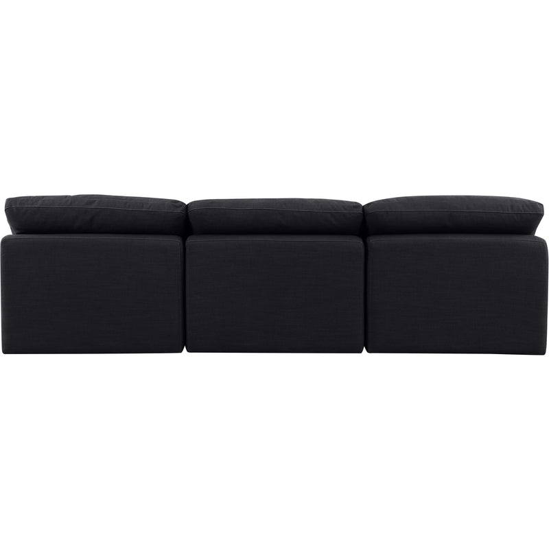 Meridian Indulge Black Linen Textured Fabric Modular Sofa IMAGE 3
