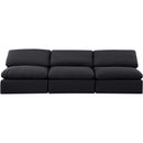 Meridian Indulge Black Linen Textured Fabric Modular Sofa IMAGE 4