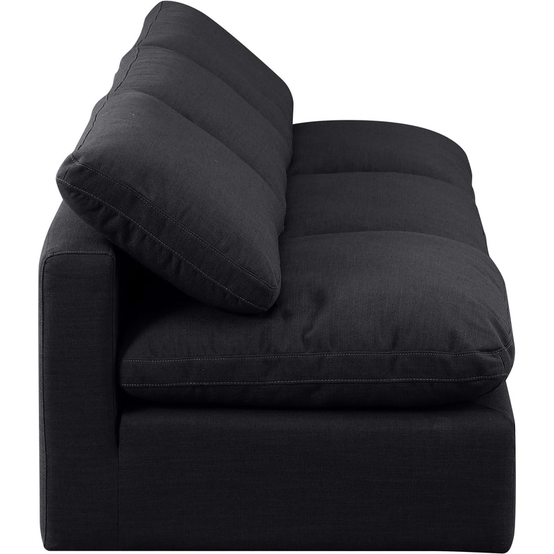 Meridian Indulge Black Linen Textured Fabric Modular Sofa IMAGE 5