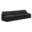 Meridian Indulge Black Linen Textured Fabric Modular Sofa IMAGE 8