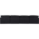 Meridian Indulge Black Linen Textured Fabric Modular Sofa IMAGE 3