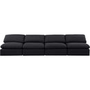 Meridian Indulge Black Linen Textured Fabric Modular Sofa IMAGE 4
