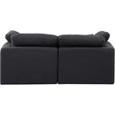 Meridian Indulge Black Linen Textured Fabric Modular Sofa IMAGE 3