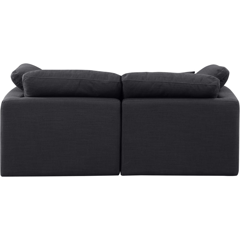 Meridian Indulge Black Linen Textured Fabric Modular Sofa IMAGE 3
