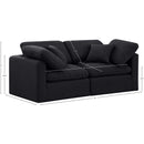 Meridian Indulge Black Linen Textured Fabric Modular Sofa IMAGE 9