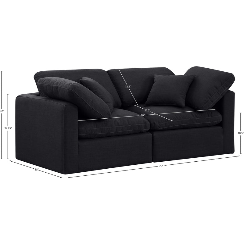 Meridian Indulge Black Linen Textured Fabric Modular Sofa IMAGE 9
