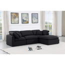 Meridian Indulge Black Linen Textured Fabric Modular Sectional IMAGE 2
