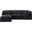 Meridian Indulge Black Linen Textured Fabric Modular Sectional IMAGE 4