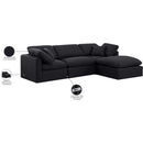 Meridian Indulge Black Linen Textured Fabric Modular Sectional IMAGE 8