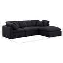 Meridian Indulge Black Linen Textured Fabric Modular Sectional IMAGE 9