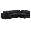 Meridian Indulge Black Linen Textured Fabric Modular Sectional IMAGE 10
