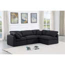 Meridian Indulge Black Linen Textured Fabric Modular Sectional IMAGE 2