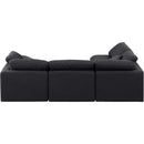 Meridian Indulge Black Linen Textured Fabric Modular Sectional IMAGE 3