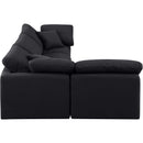 Meridian Indulge Black Linen Textured Fabric Modular Sectional IMAGE 5
