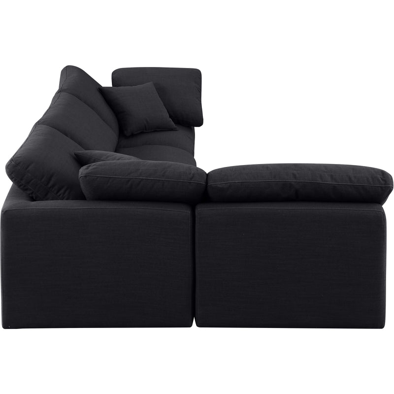 Meridian Indulge Black Linen Textured Fabric Modular Sectional IMAGE 5