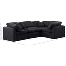 Meridian Indulge Black Linen Textured Fabric Modular Sectional IMAGE 10