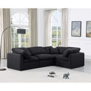 Meridian Indulge Black Linen Textured Fabric Modular Sectional IMAGE 2