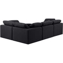 Meridian Indulge Black Linen Textured Fabric Modular Sectional IMAGE 3