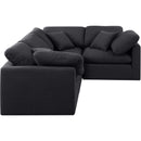 Meridian Indulge Black Linen Textured Fabric Modular Sectional IMAGE 4