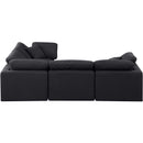 Meridian Indulge Black Linen Textured Fabric Modular Sectional IMAGE 5