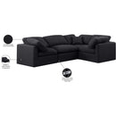 Meridian Indulge Black Linen Textured Fabric Modular Sectional IMAGE 9