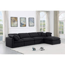 Meridian Indulge Black Linen Textured Fabric Modular Sectional IMAGE 2