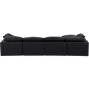 Meridian Indulge Black Linen Textured Fabric Modular Sectional IMAGE 3