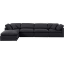 Meridian Indulge Black Linen Textured Fabric Modular Sectional IMAGE 4