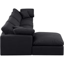 Meridian Indulge Black Linen Textured Fabric Modular Sectional IMAGE 5