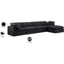 Meridian Indulge Black Linen Textured Fabric Modular Sectional IMAGE 8