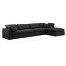 Meridian Indulge Black Linen Textured Fabric Modular Sectional IMAGE 9