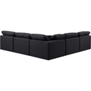 Meridian Indulge Black Linen Textured Fabric Modular Sectional IMAGE 3
